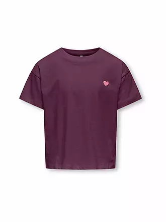 ONLY | Mädchen T-Shirt KOGMAIKEN LIFE CROPHEART | dunkelrot
